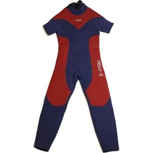 Hevto Kids Full Wetsuit, Neoprene Blue/ Red Hero II Size 8 NWT Scuba Diving